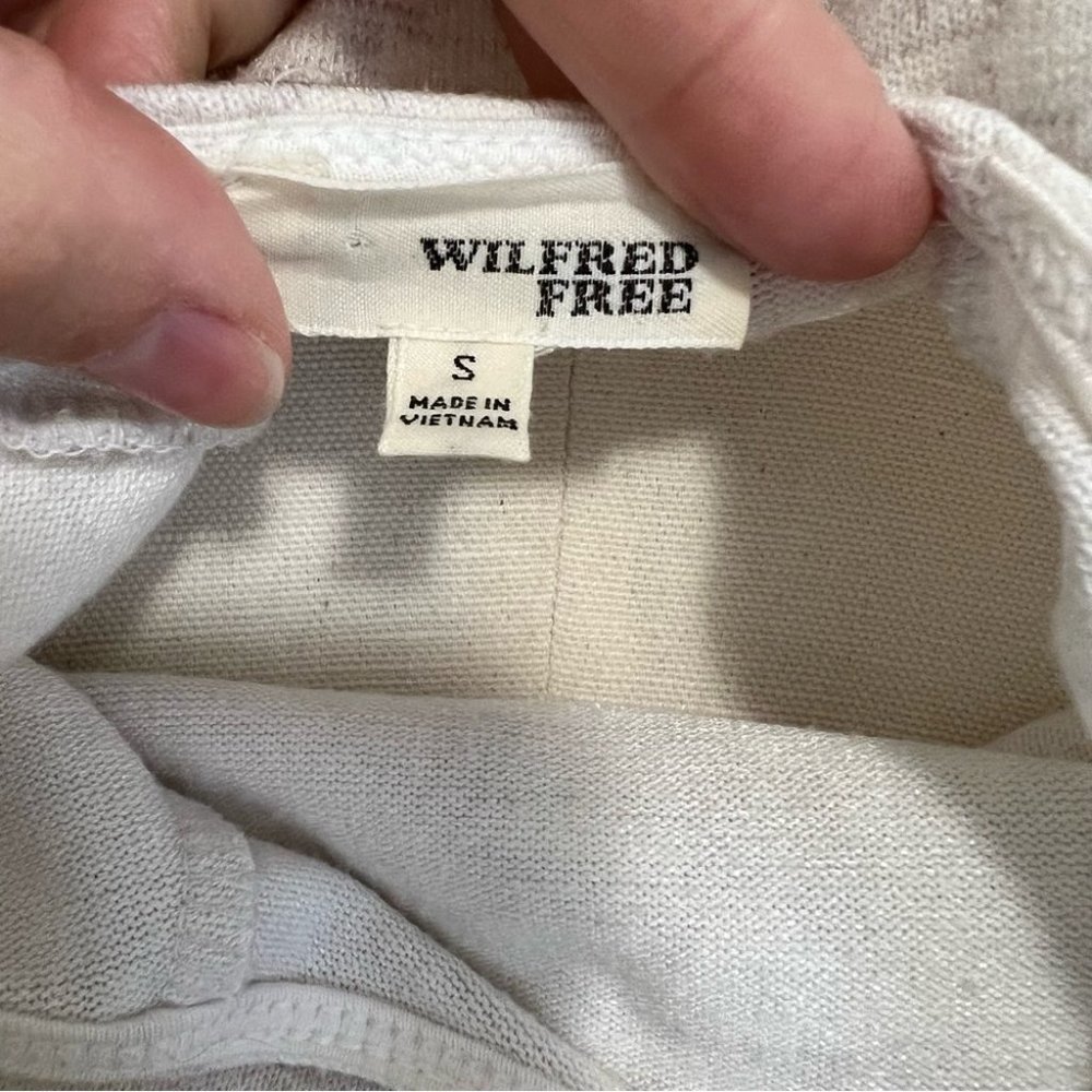 Aritzia Wilfred Free Brauw T-Shirt Cream Floral Print 3/4 Sleeve Top - Picture 10 of 16